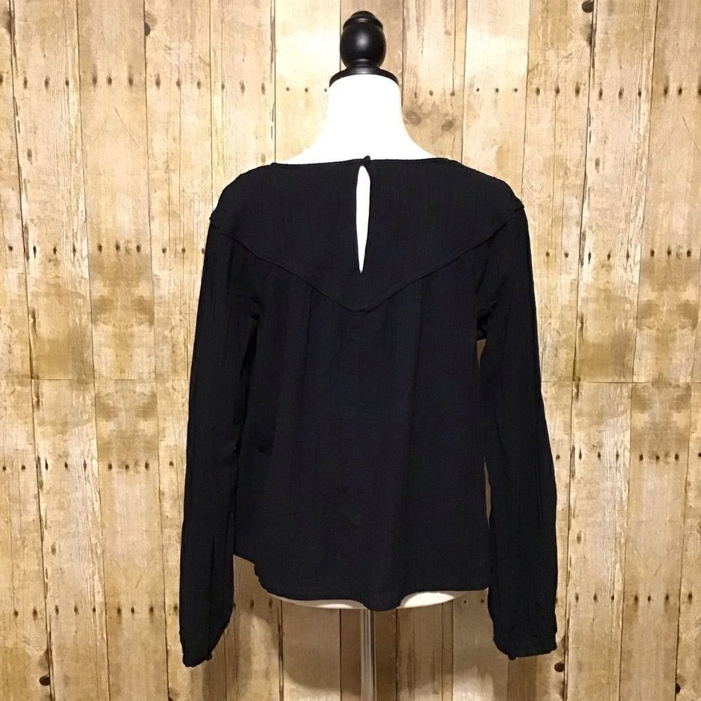 Universal Thread Black Peasant Boho Top M - Picture 4 of 8